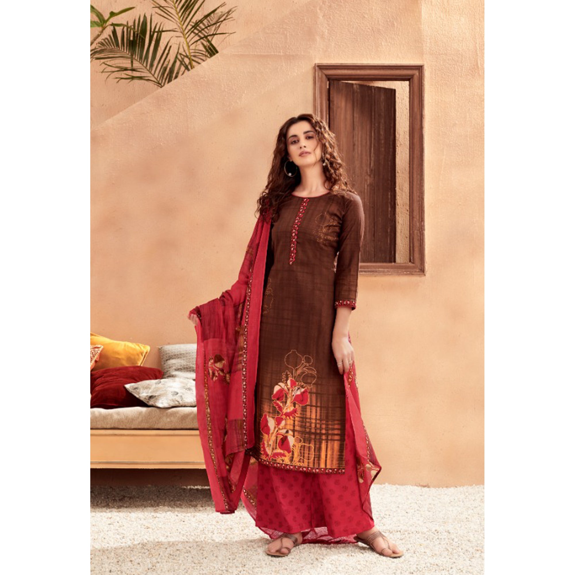 Pure Cotton Printed Summer Wear Women's Salwar Kameez Plazzo Suits