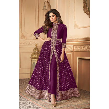 Roka Nikah Wear Stitched Pakistani Indian Outfit Stylish Women's Stitched Anarkali Slit Gown