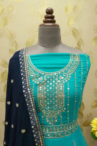 Heavy Embroidery Worked Salwar Kameez Plazzo Suits