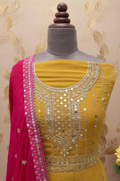 Heavy Embroidery Worked Salwar Kameez Plazzo Suits