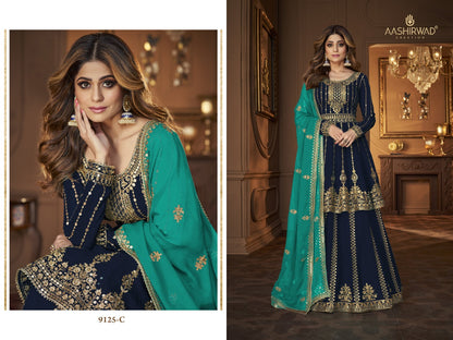 Heavy Embroidery Worked Salwar Kameez Plazzo Suits