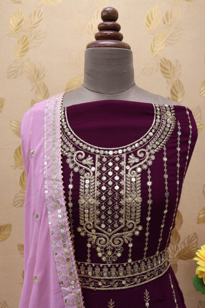 Heavy Embroidery Worked Salwar Kameez Plazzo Suits