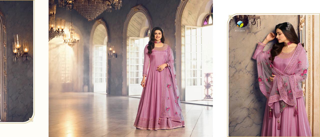 Designer Long Flared Anarkali Pink Color Gown