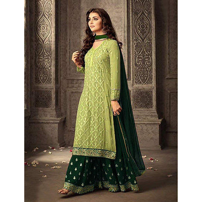 Pakistani Eid-Ramadan Party Wear Fancy Embroidery Foil Paper Worked Salwar Kameez Plazzo Suits